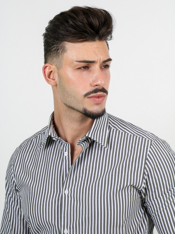 Camisa clssica riscas regular fit