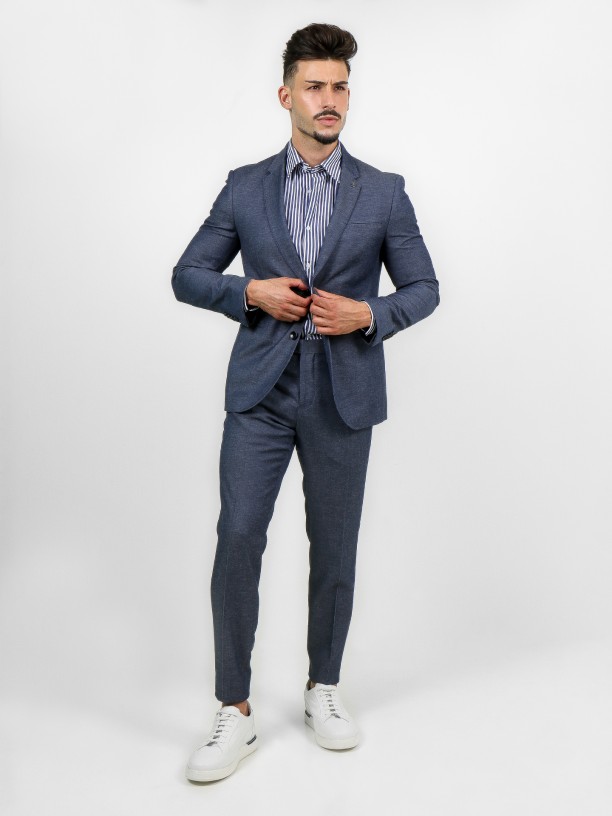 Traje liso slim fit