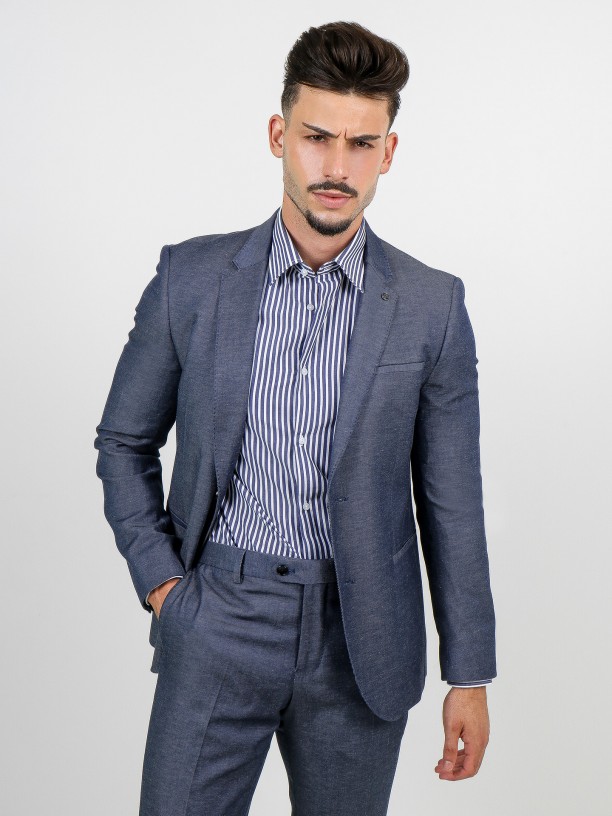 Traje liso slim fit