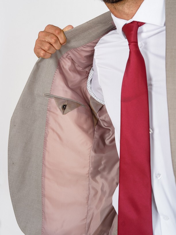 Fato de micro padrão regular fit Fato de micro padrão regular fit
