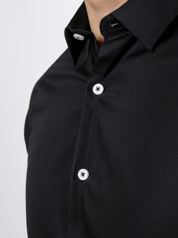 Camisa clssica lisa slim fit