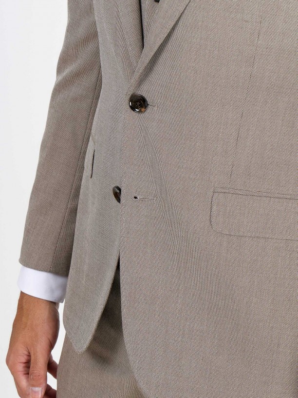 Fato de micro estrutura regular fit com colete Fato de micro estrutura regular fit com colete