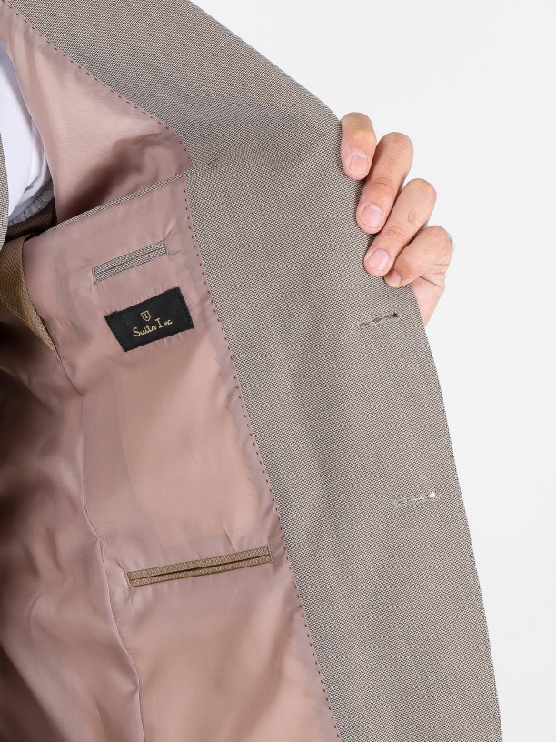 Fato de micro estrutura regular fit com colete Fato de micro estrutura regular fit com colete