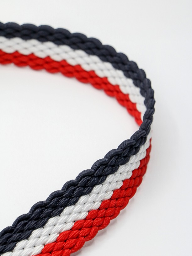 Tricolor braided detail belt