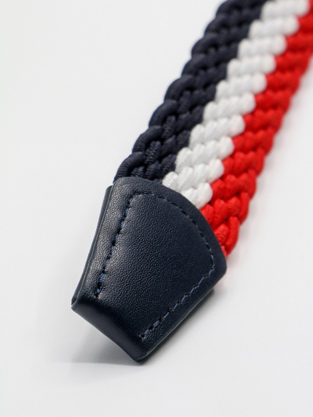 Tricolor braided detail belt