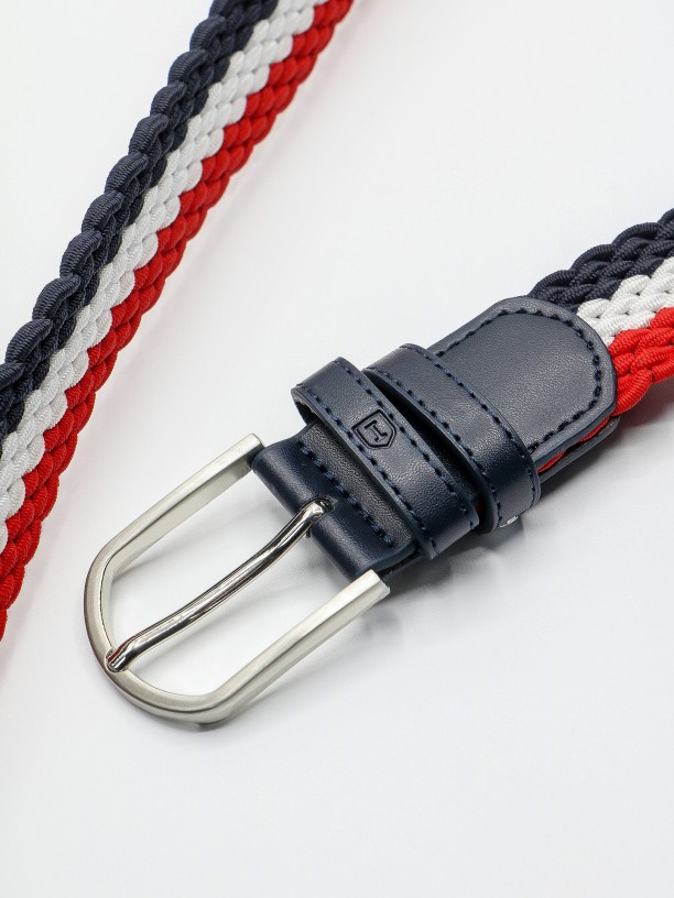 Tricolor braided detail belt