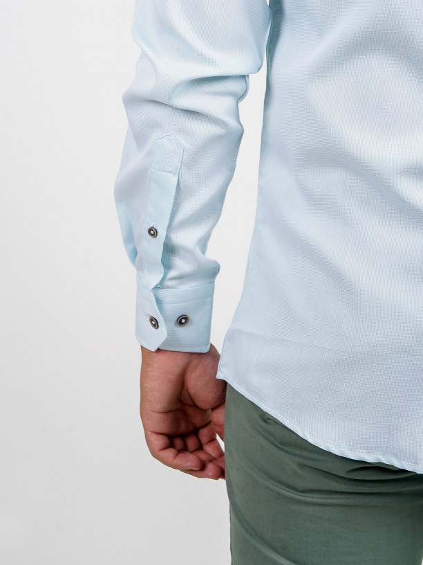 Camisa casual micro padrão regular fit