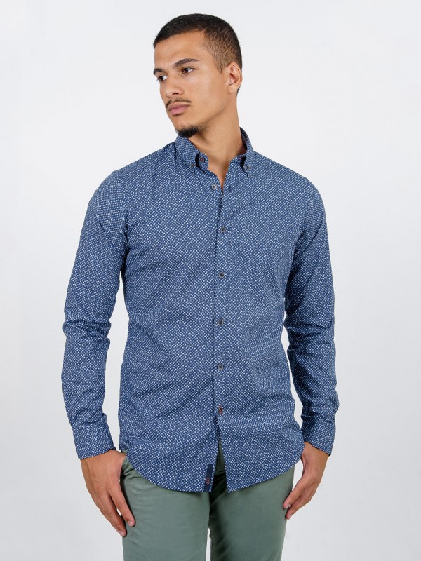Camisa de algodão com padrão geométrico