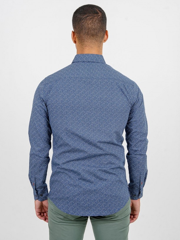 Geometric pattern cotton shirt