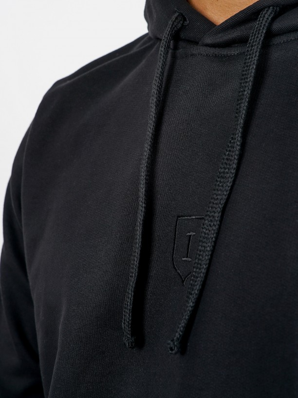 Sweatshirt de algodão com capuz Sweatshirt de algodão com capuz