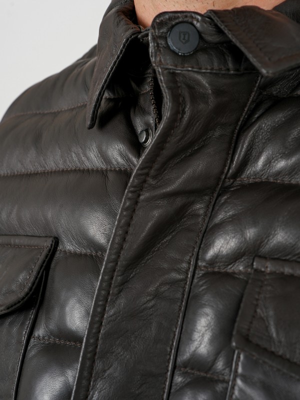 Quilted genuine leather lacket Quilted genuine leather lacket