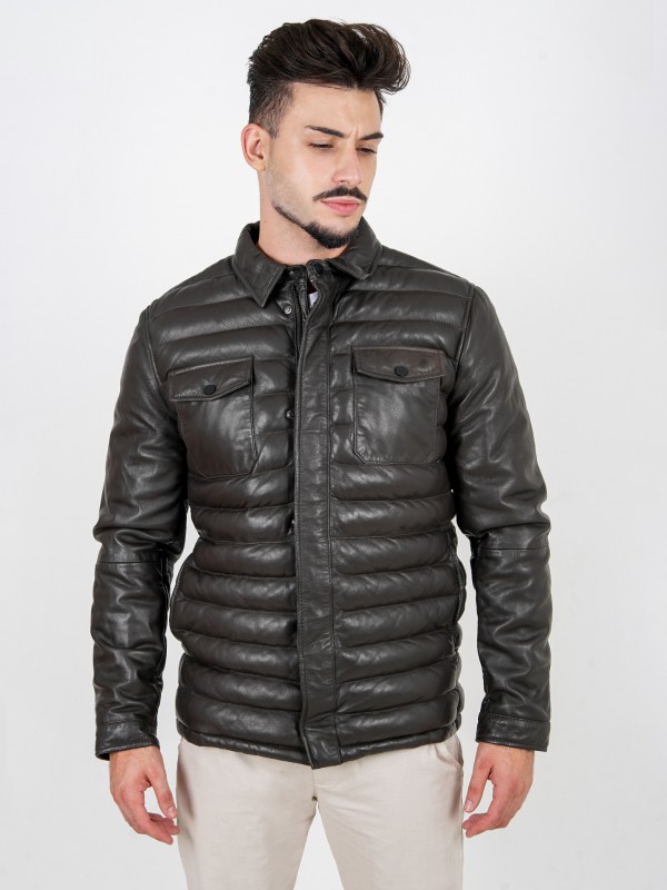 Quilted genuine leather lacket Quilted genuine leather lacket