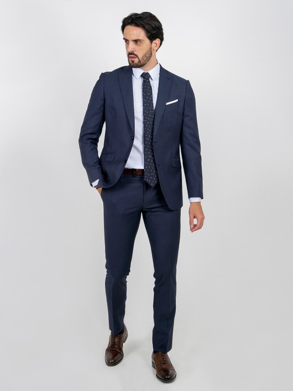 Slim fit 100% wool plain suit