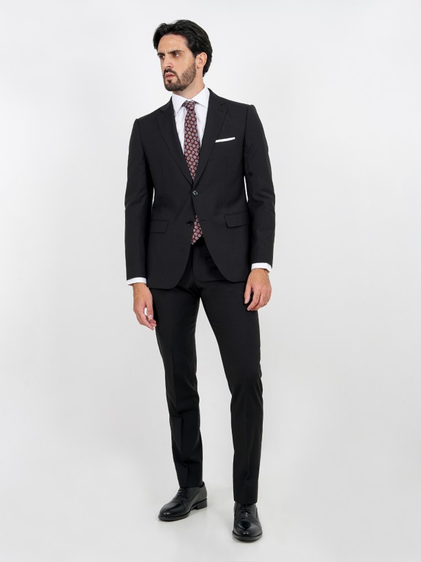 Regular fit classic suit 100% wool