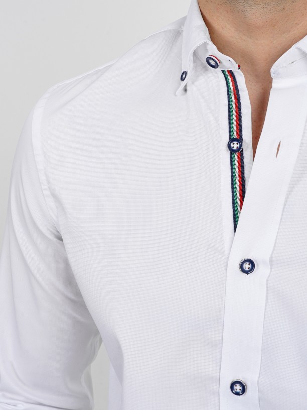 Camisa casual micro padro regular fit