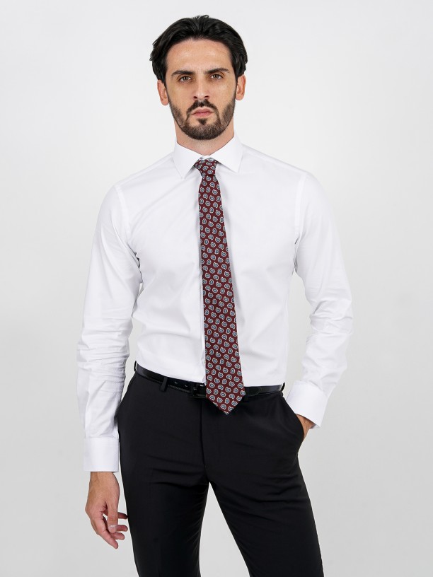 Regular fit micro pattern classic shirt