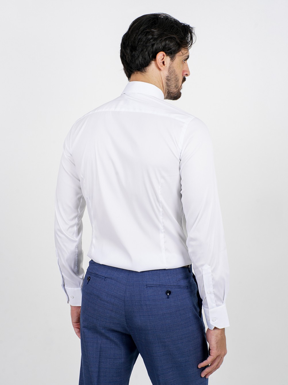 Camisa cl�ssica lisa slim fit el�stica
