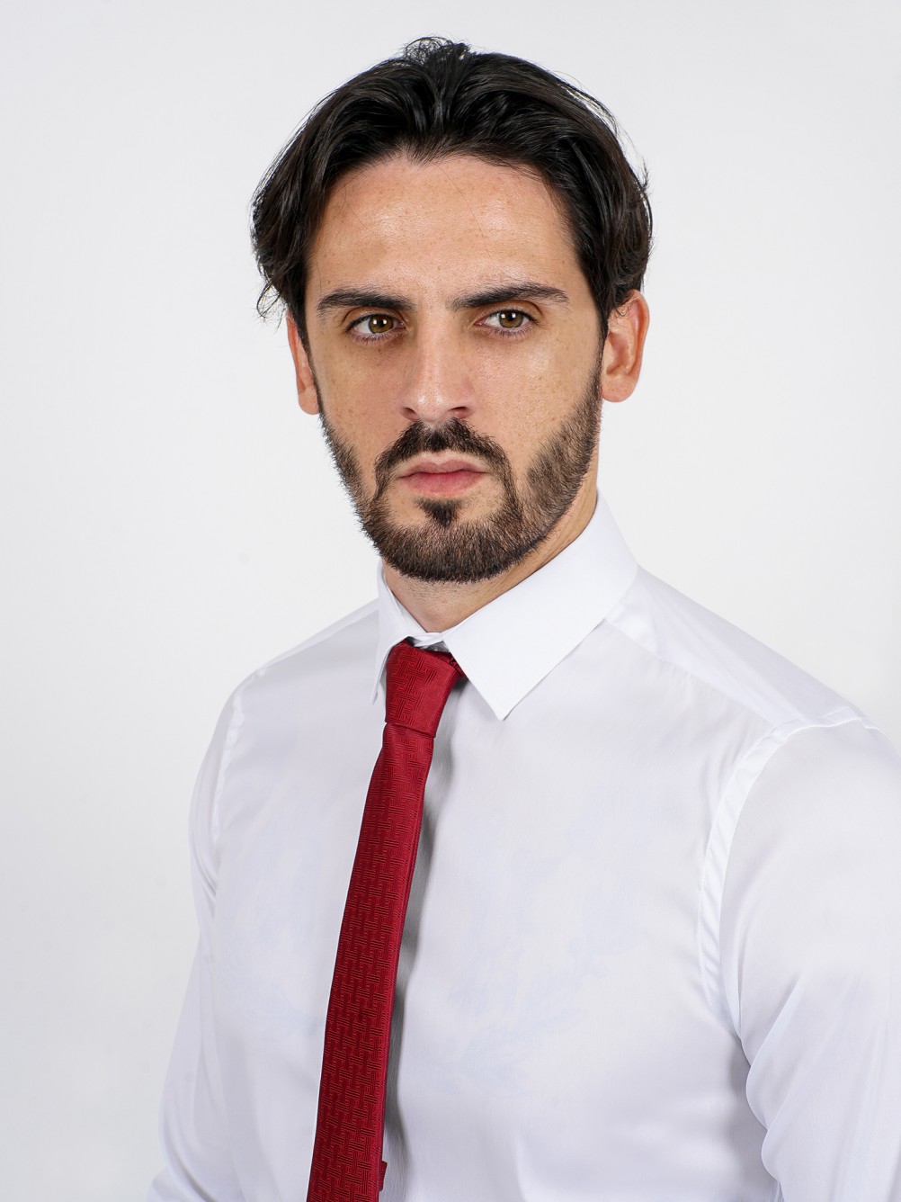 Camisa cl�ssica lisa slim fit el�stica