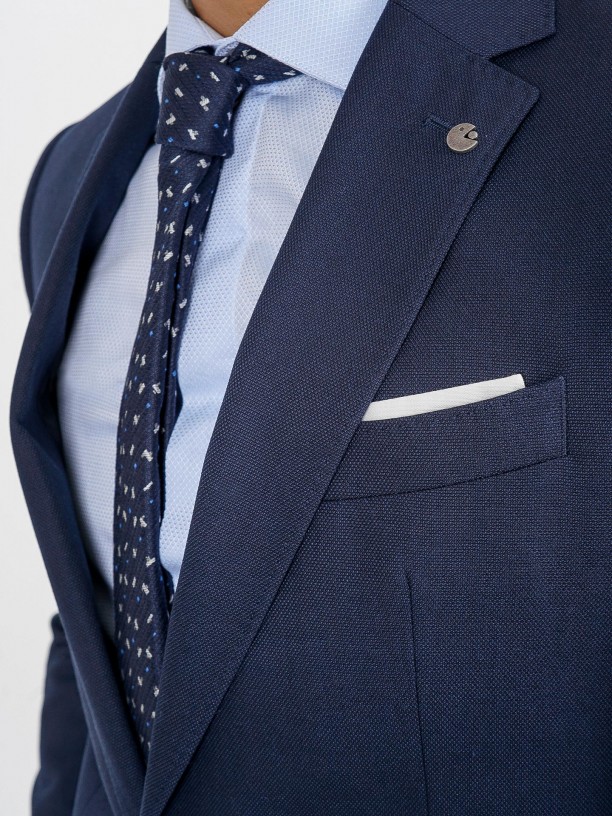 Fato de microestrutura slim fit