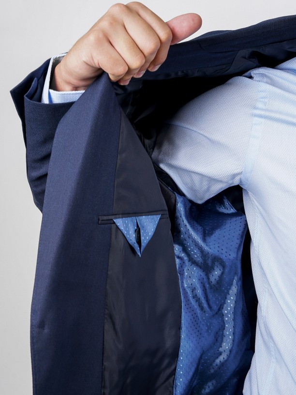 Fato de microestrutura slim fit