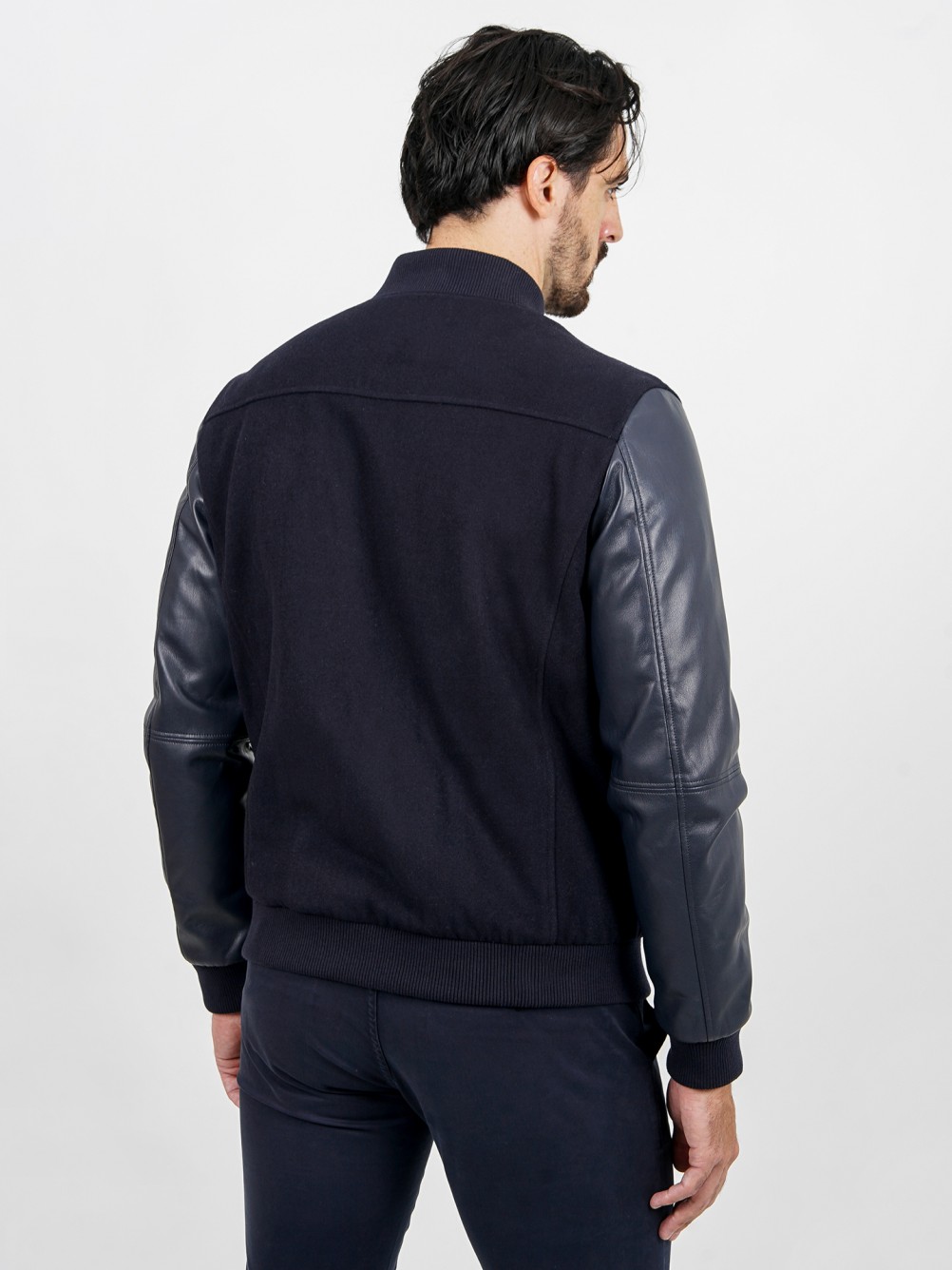 Combined bomber jacket recycled fabric