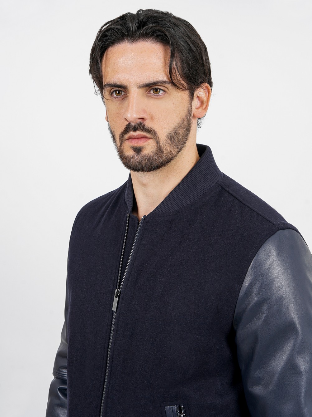 Combined bomber jacket recycled fabric