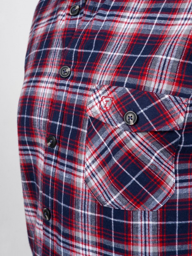 Checkered patterned shirt with pocket
