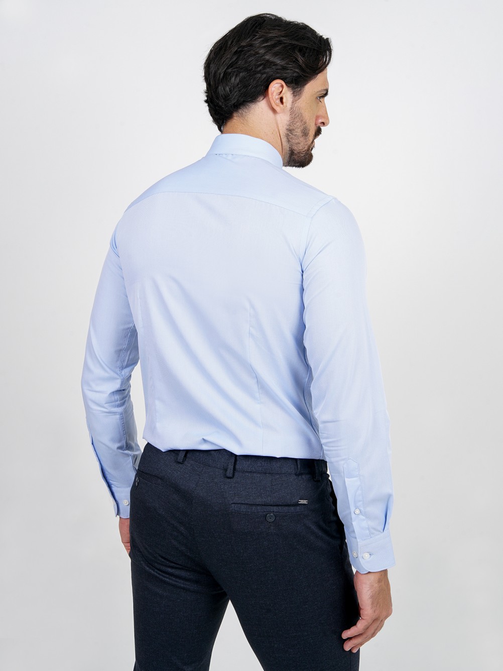Slim fit micro structured classic shirt