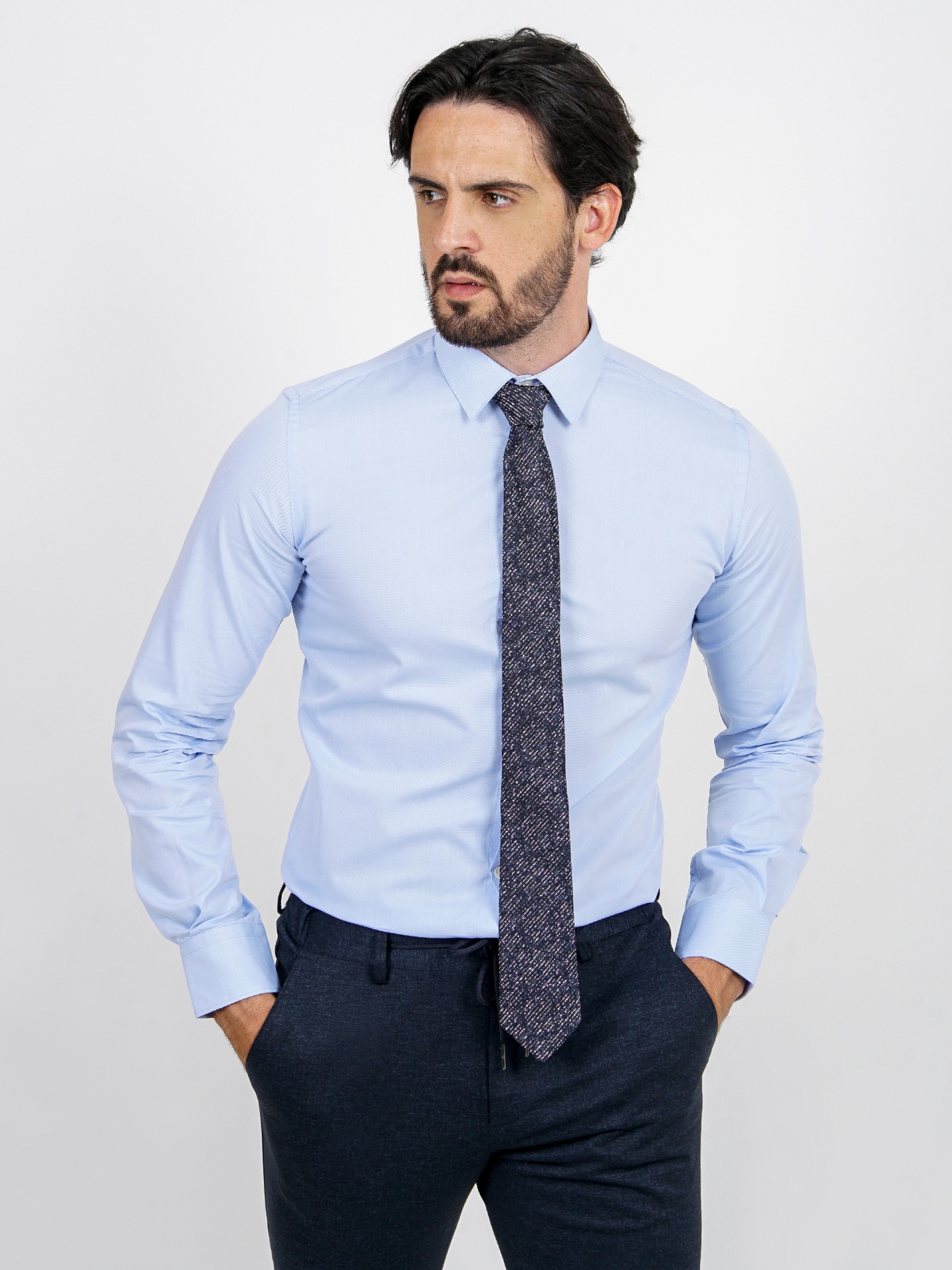 Camisa clásica slim fit micro estructura