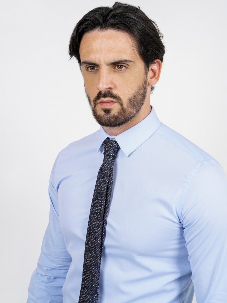 Camisa clássica slim fit micro estrutura Camisa clássica slim fit micro estrutura