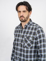 Camisa padrão xadrez com bolso Camisa padrão xadrez com bolso