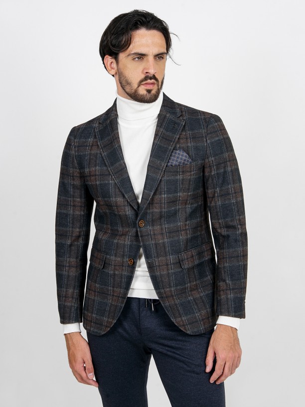 Blazer de padrão xadrez Blazer de padrão xadrez