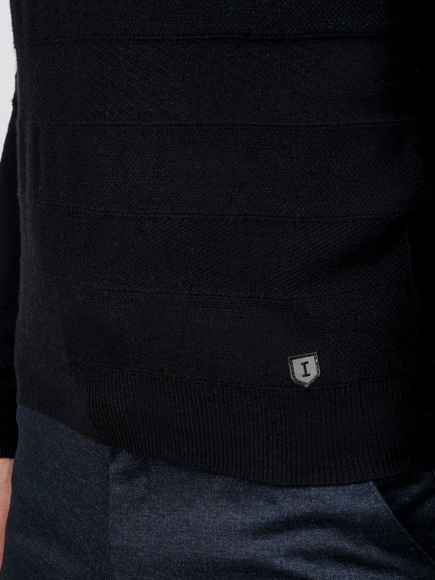 Wool and cotton structured knit jersey Wool and cotton structured knit jersey