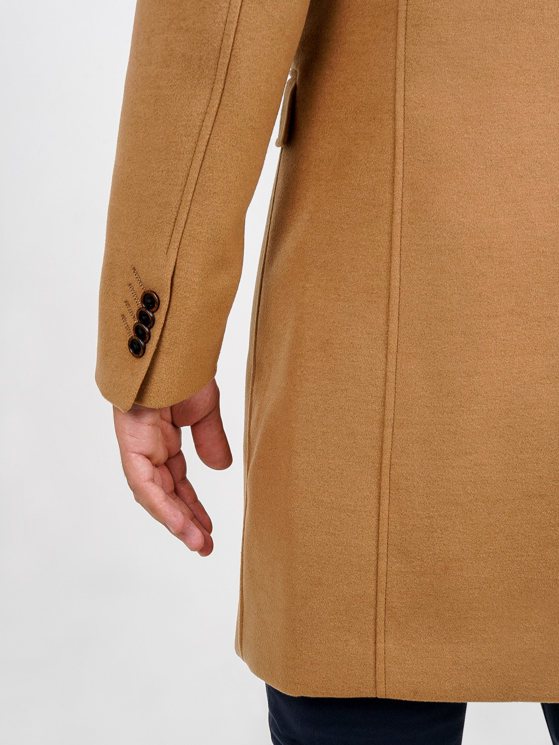 Sobretudo slim fit lapela clássica