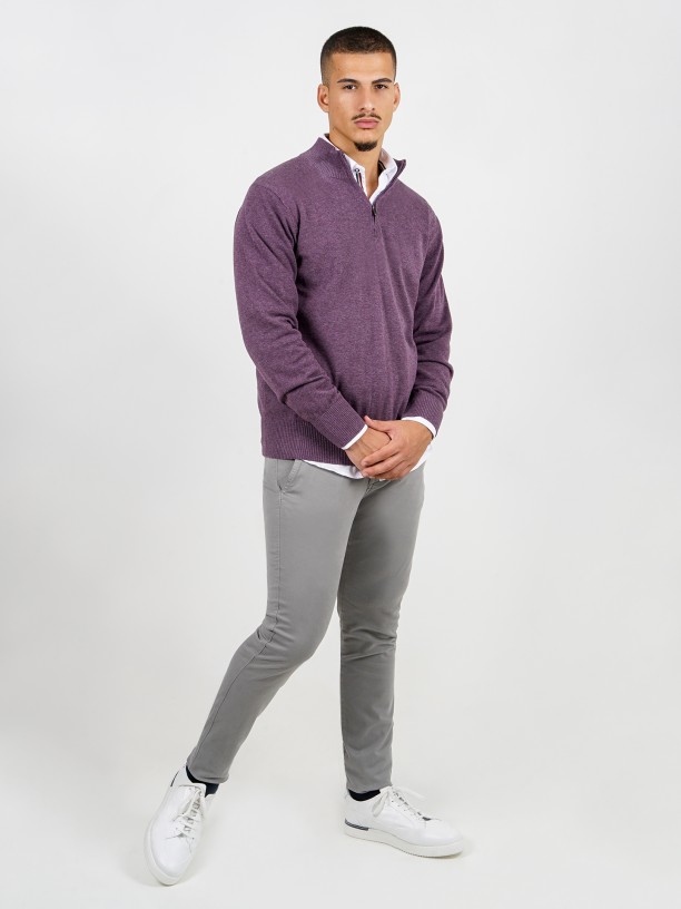 Pantalones chino slim fit algodón cintura elástica Pantalones chino slim fit algodón cintura elástica