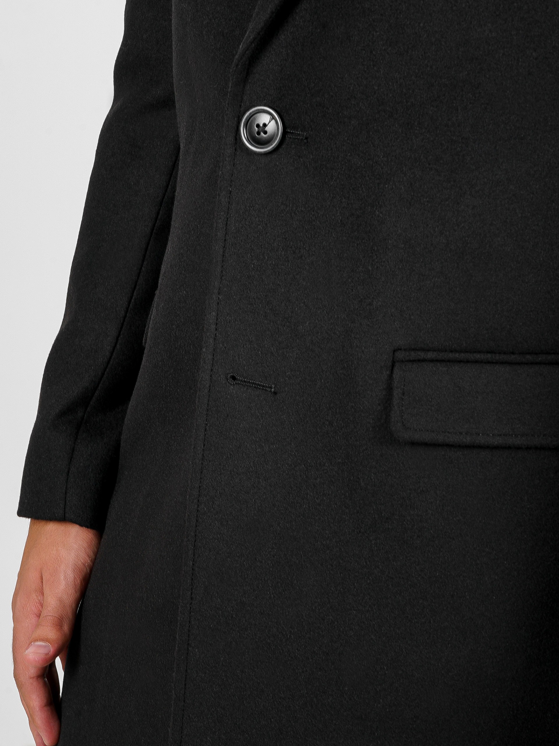 Sobretudo slim fit lapela clássica