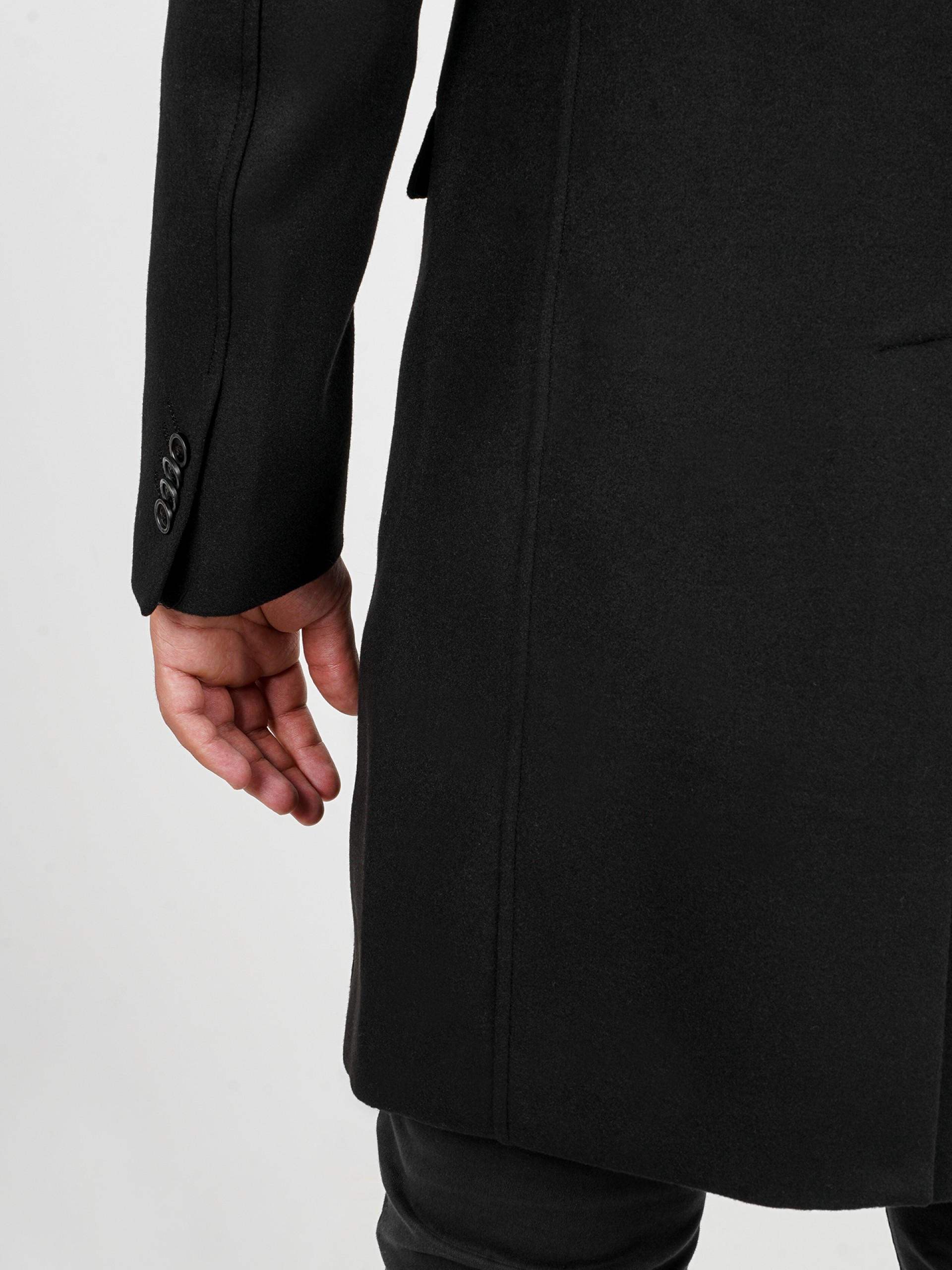 Sobretudo slim fit lapela clássica