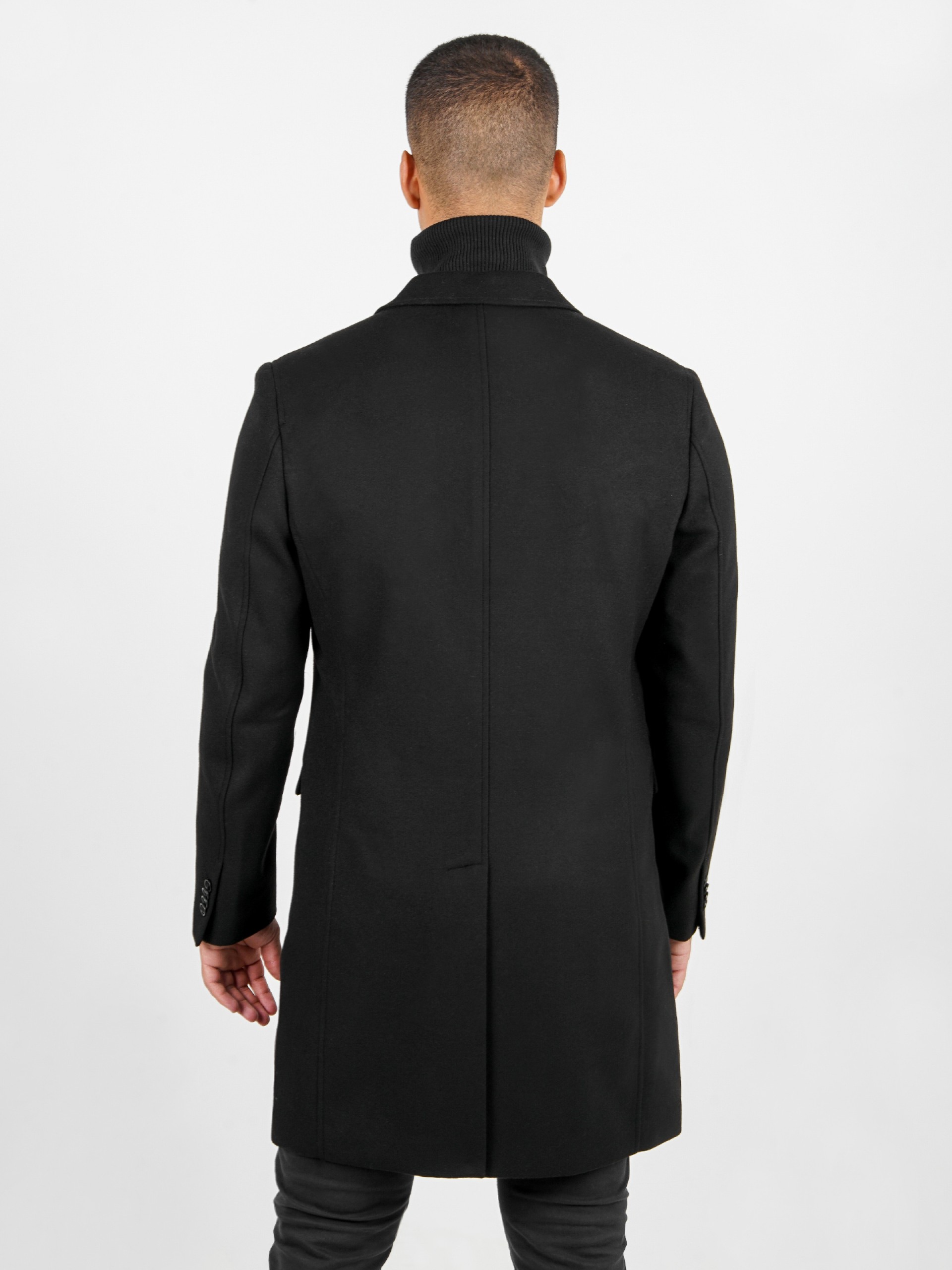 Sobretudo slim fit lapela clássica