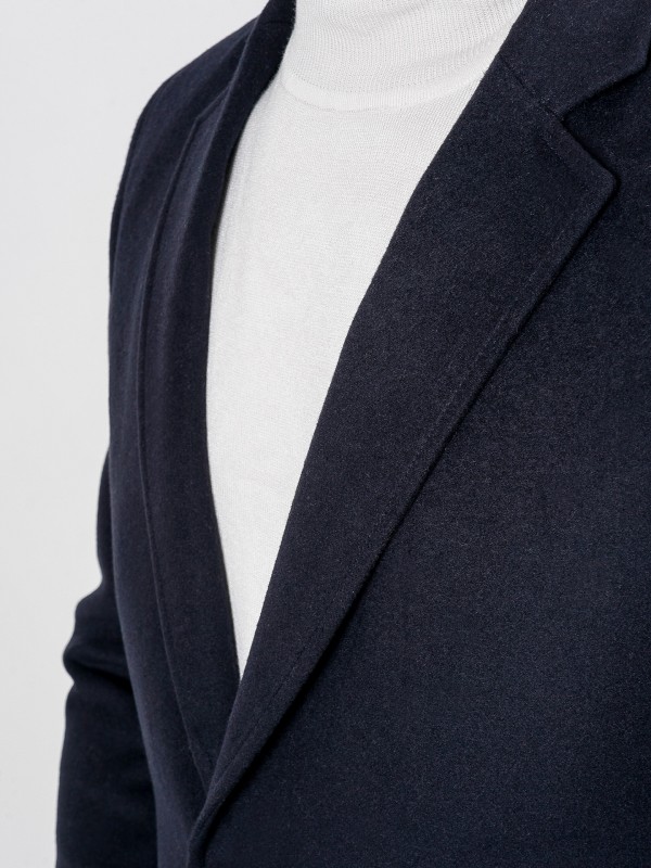 Sobretudo slim fit lapela clássica Sobretudo slim fit lapela clássica