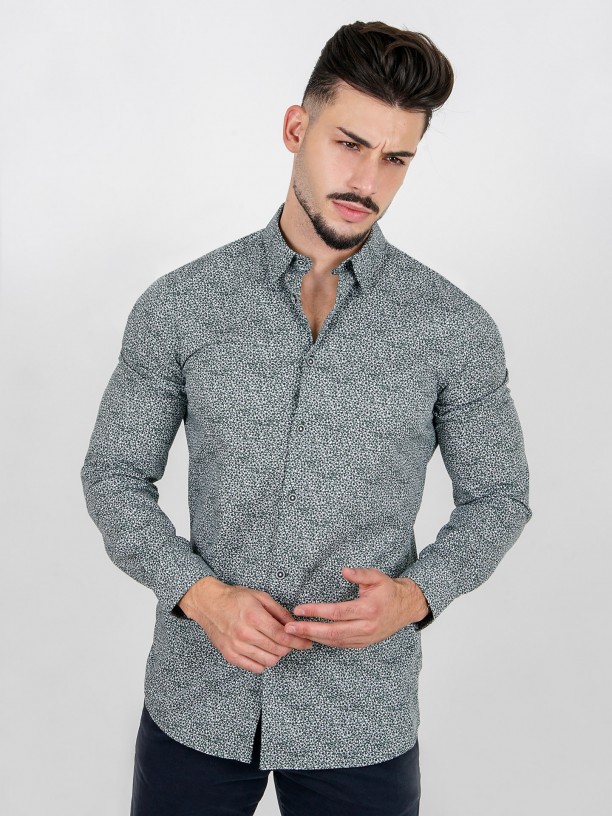 Camisa de algodn estampado floral