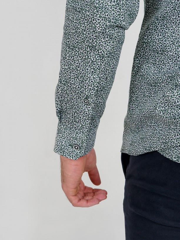 Camisa de algodn estampado floral