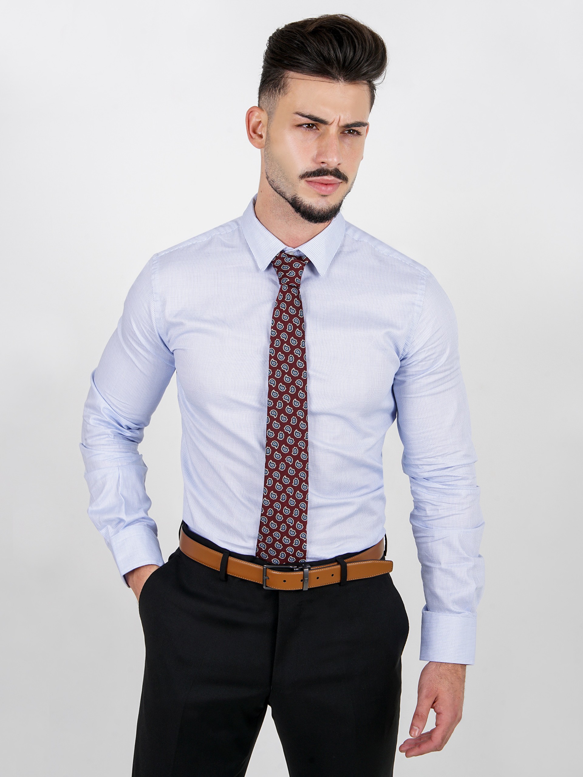 Camisa clásica con estampado slim fit