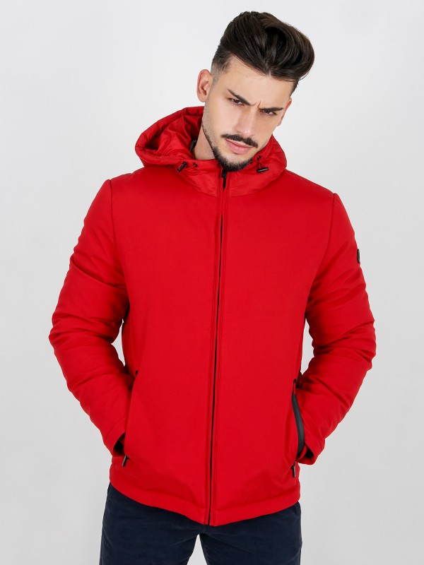 Technical hooded coat