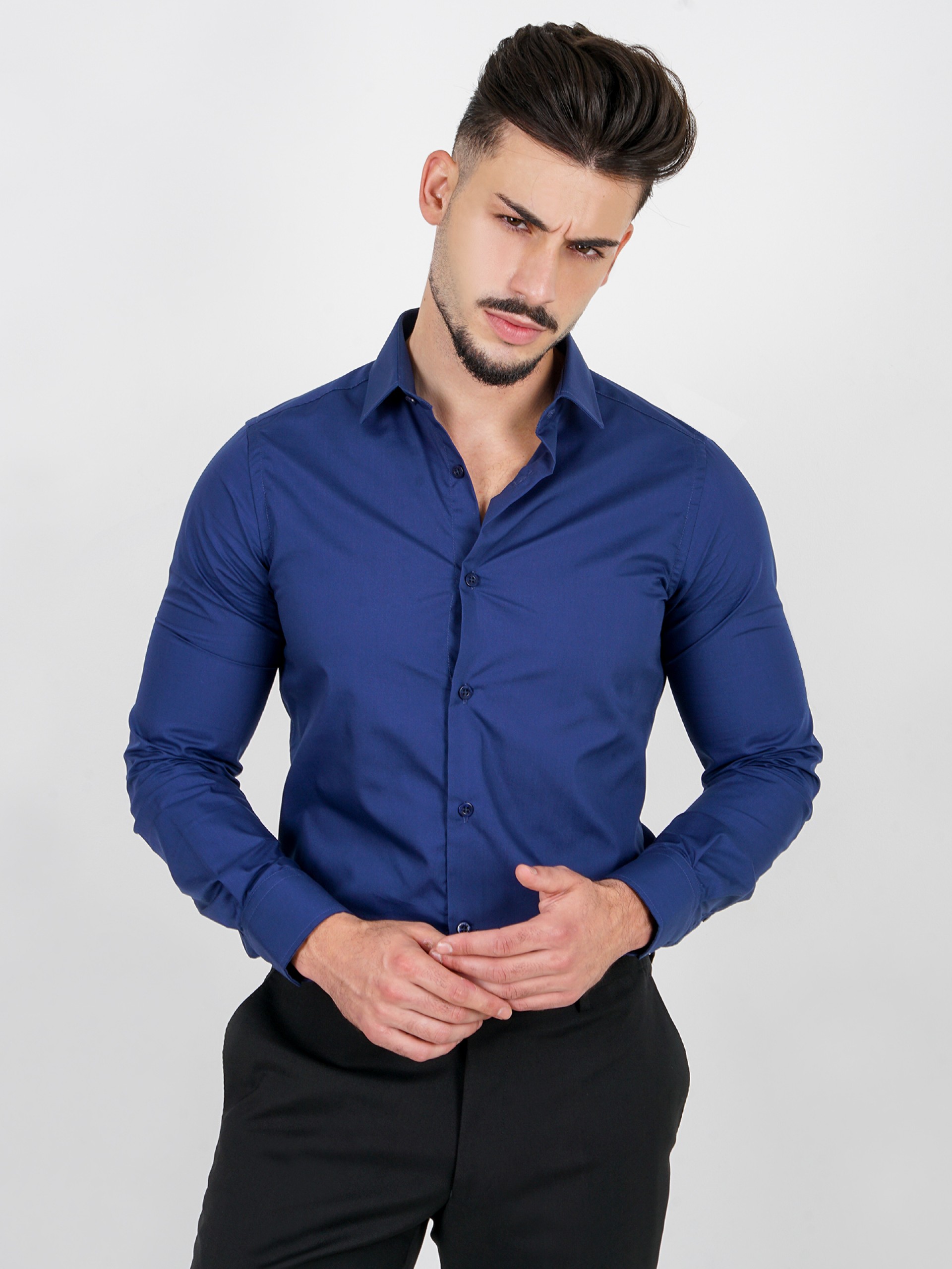 Camisa clásica lisa slim fit