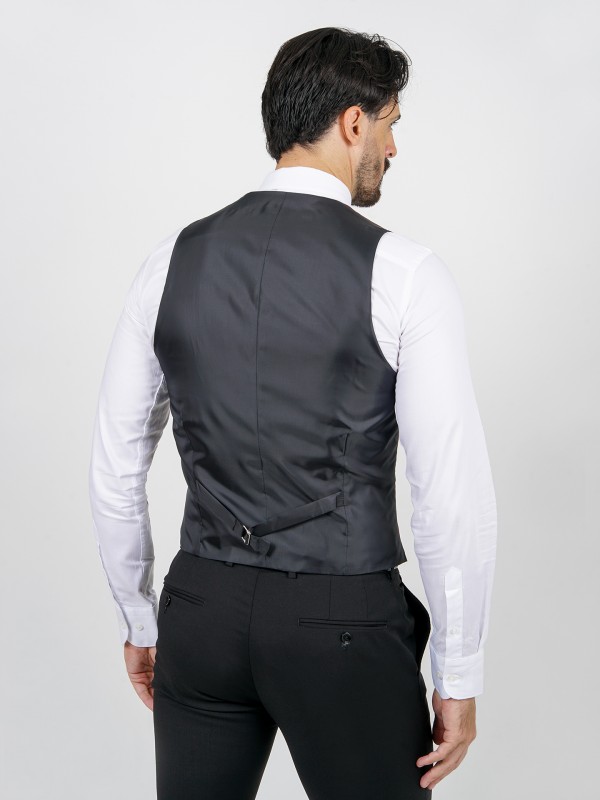 Chaleco clásico liso slim fit vegan fabric Chaleco clásico liso slim fit vegan fabric