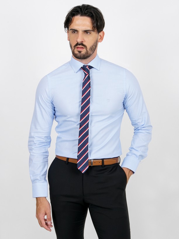 Camisa clssica slim fit micro padro