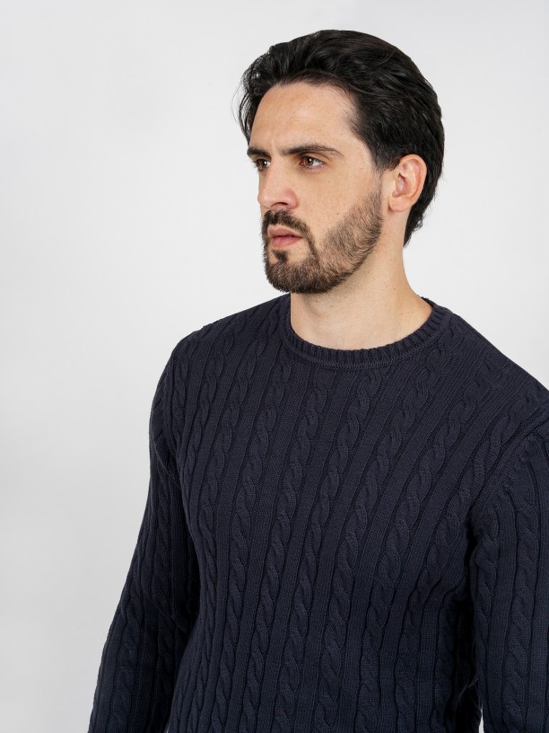 Cotton cable-knit sweater