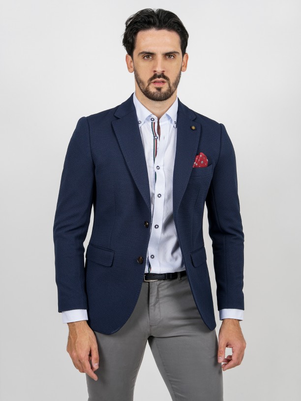 Structured blazer with elbow pads