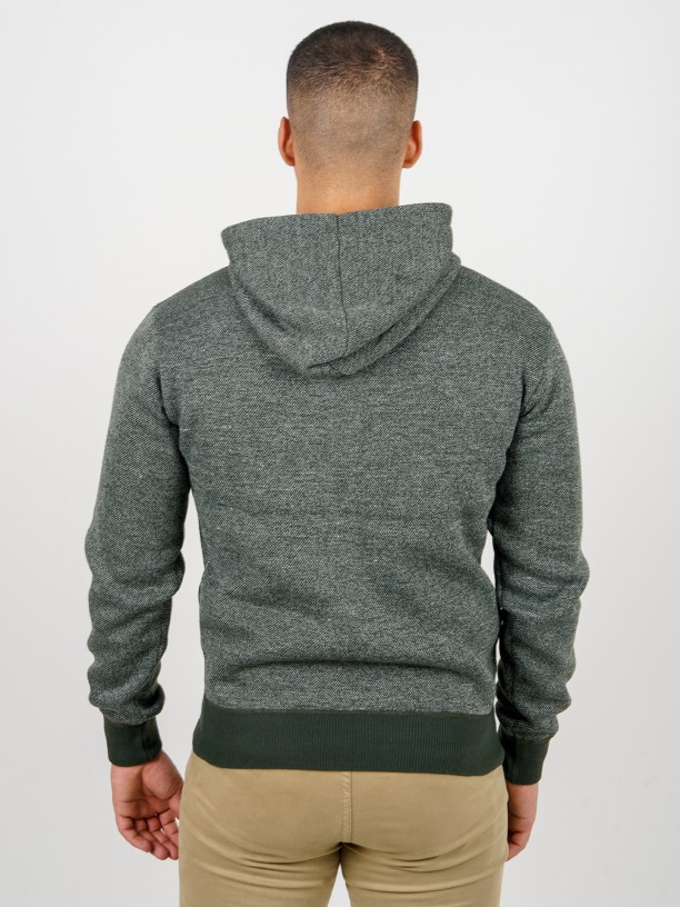 Hooded sweatshirt with thick knit
