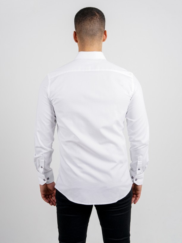 Camisa casual de algodón con estructura